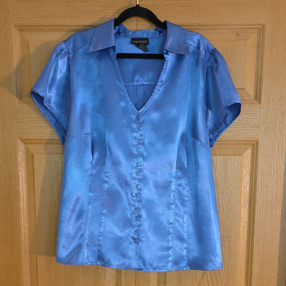 Lane Bryant Shimmering‎ Blue Blouse